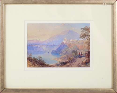 Thomas Charles Leeson Rowbotham - Italian Landscape with Fig...