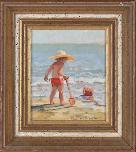 Pauline Brown - Children playing on a Beach