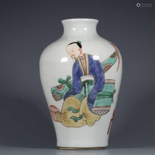 Pastel figure plum vase