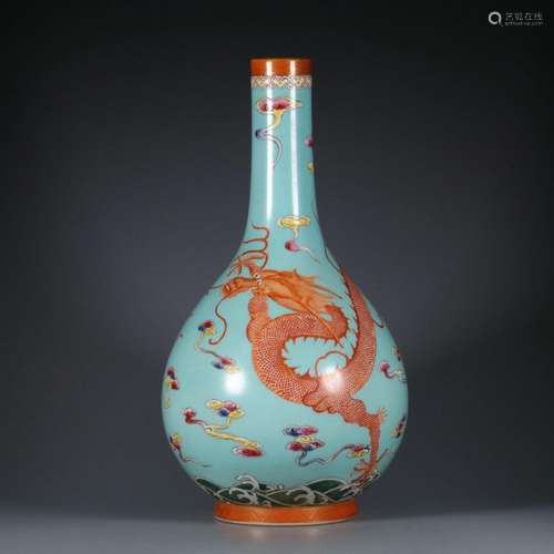 Pink dragon pattern gall bottle