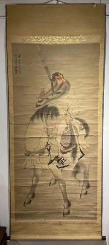 Late Of Qing Dynasty Republic Of China Large Painting Of Gua...