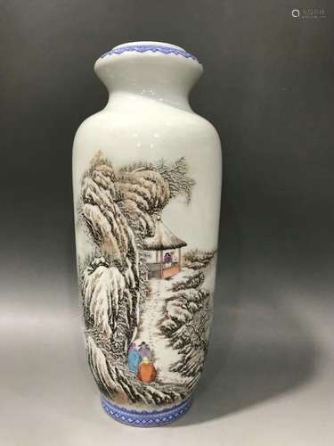 He Xueren - "Snow" Porcelain Bottle, China