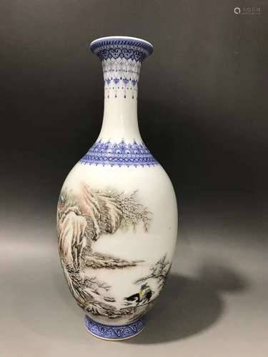 He Xueren - "Snow" Porcelain Bottle, China