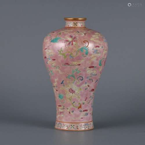 Pink plum vase