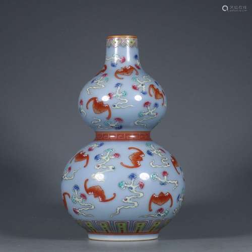 Azure glazed gourd bottle