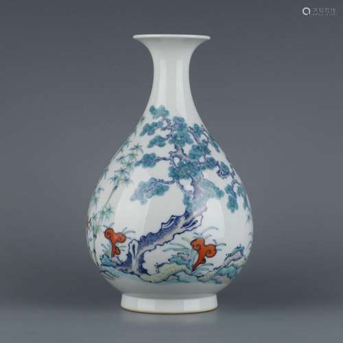 Doucai jade pot spring bottle