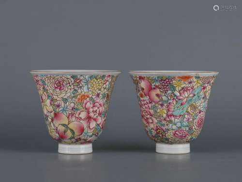 A pair of pastel cups