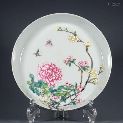 Pink flower plate