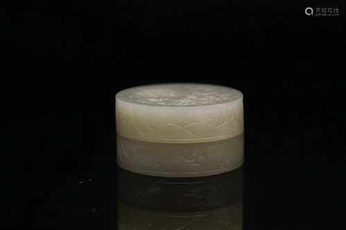 A WHITE JADE CIRCULAR BOX AND COVER, Qing Dynasty (Woolley &...