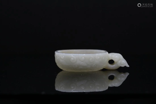 A PALE CELADON JADE 'DRAGON-HEAD' WATER POT, Qing ...