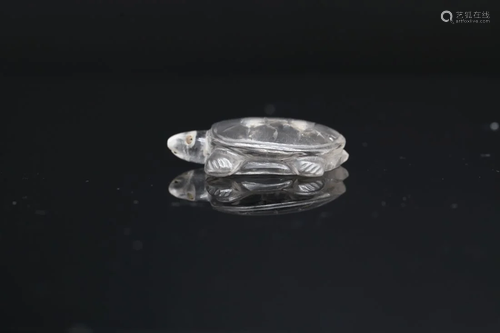 A ROCK CRYSTAL CARVING TORTOISE, Yuan / Song Dynasty (privat...