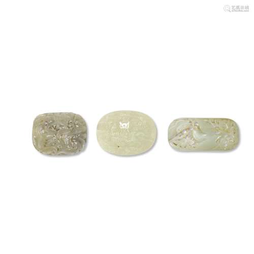 A GROUP OF THREE JADE PLAQUES
