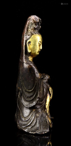 Chinese Antique Gilt Kuan Yin