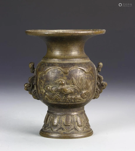 Japanese Bronze Vase