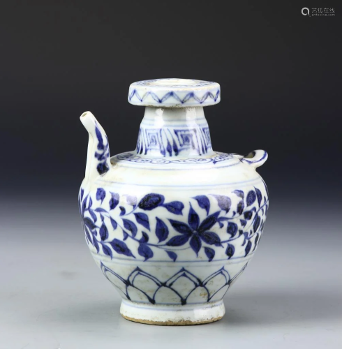 Chinese Blue and White Double Spout Teapot