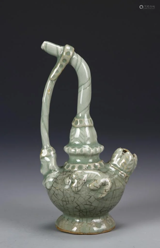 Chinese Celadon Glazed Smoking Pipe