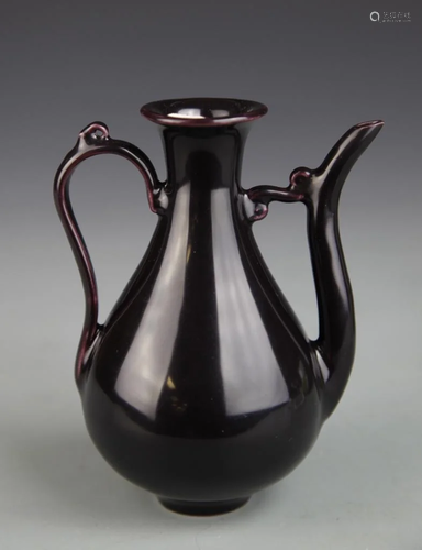 Chinese Purple Glazed Wine Pot