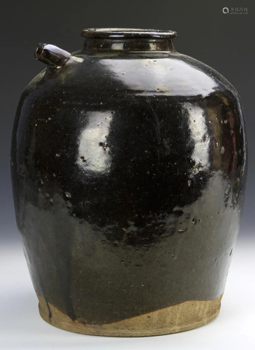 Chinese Black Glazed Jar