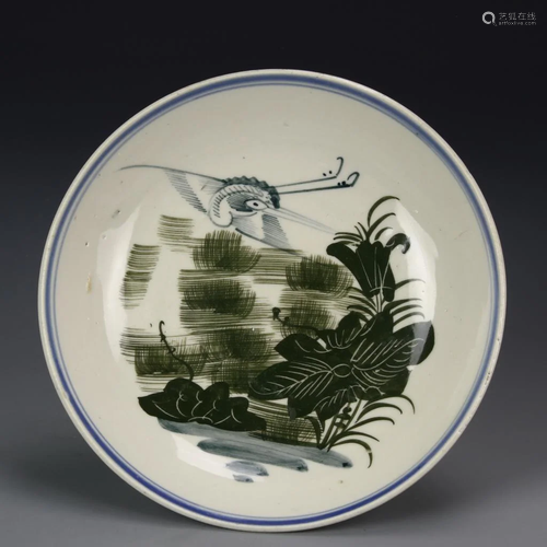 Chinese Blue and Black Plate