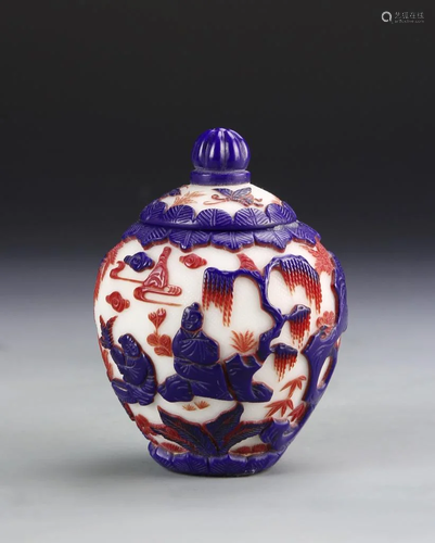 Chinese Peking Glass Covered Jar