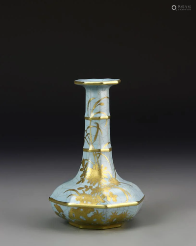 Chinese Gilt Lungquan Vase