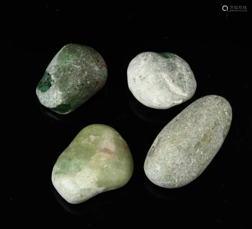 Four Chinese Jadeite Pebbles