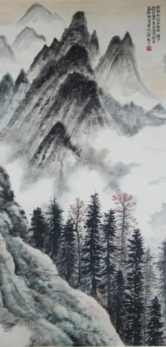 Chinese Scroll Painting of Landscapes