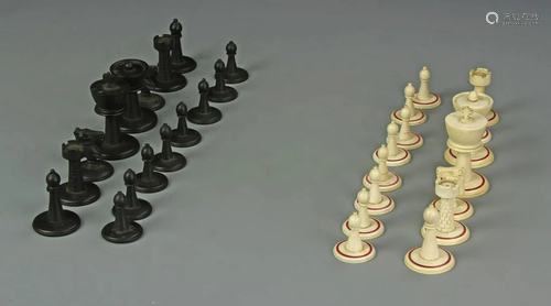 Bone And Hardwood Chess Set