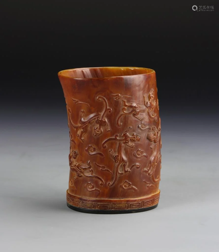 Chinese Carved Brush Pot