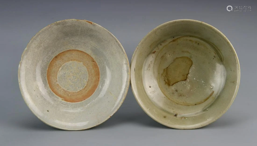 Two Chinese Antique Lungquan Ware Dishes