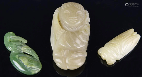 Three Chinese Jade Pendants