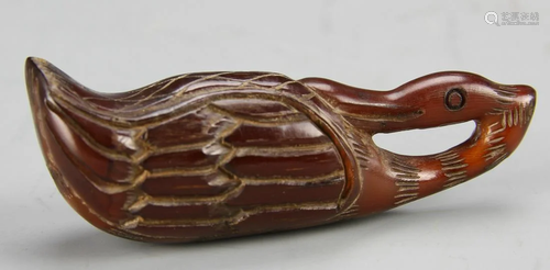 Chinese Horn Carved Goose