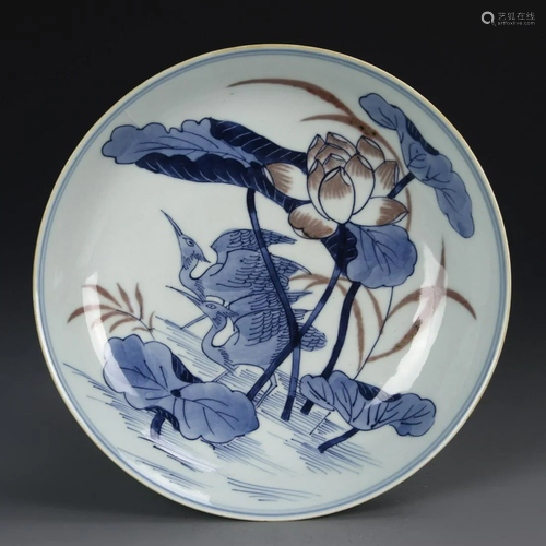 Chinese Blue and Red Plate