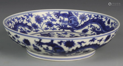 Chinese Blue And White Plate