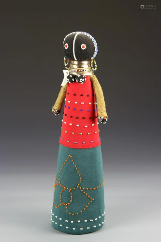 African Textile and Beaded Doll