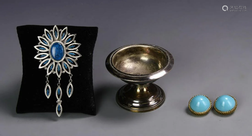 Chinese Silver Cup And Costume Jewelry