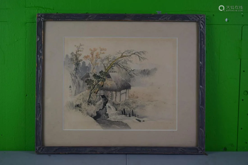 Chinese Framed Watercolor On Paper