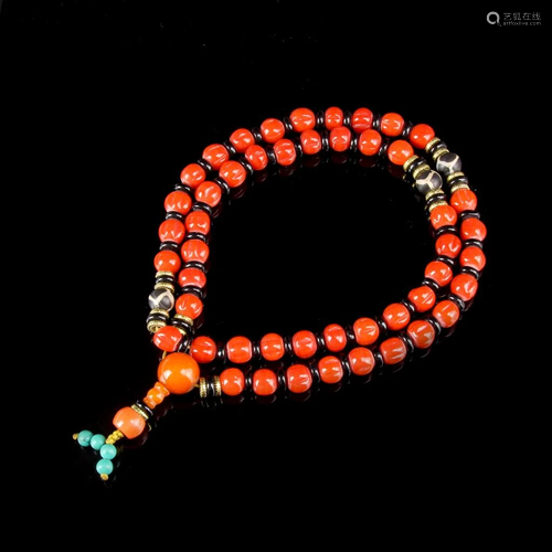 Chinese Peking Glass Prayer Beads