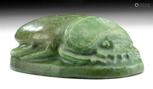 Early 20th C. Grueby Glazed Pottery Scarab