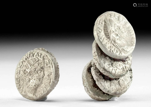 6 Roman Silver Billon Coins, Sea Salvaged