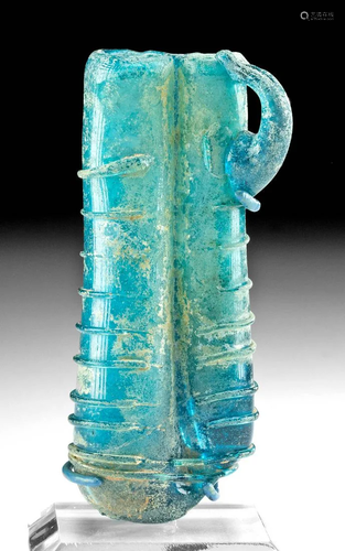 Roman Glass Double Unguentarium w/ Trailing Details