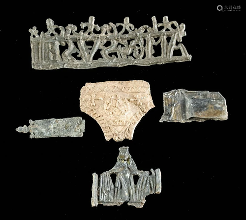 14th C. English Medieval Lead / Pewter Badges (5)