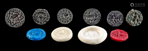 Six 14th C. European Bronze & Leaded Bronze Stamp Seals