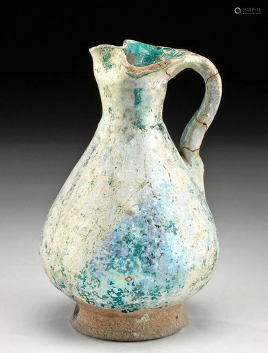 Islamic Nishapur Glazed Pottery Trefoil Oinochoe