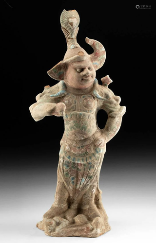 Chinese Tang Polychrome Lokapala Figure, TL Tested