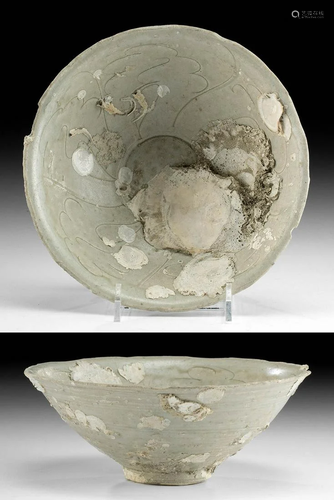 Chinese Song Pottery Bowl, Celadon Glaze