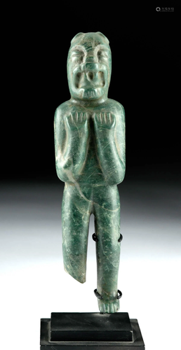 Olmec Greenstone Figure of a Were-Jaguar