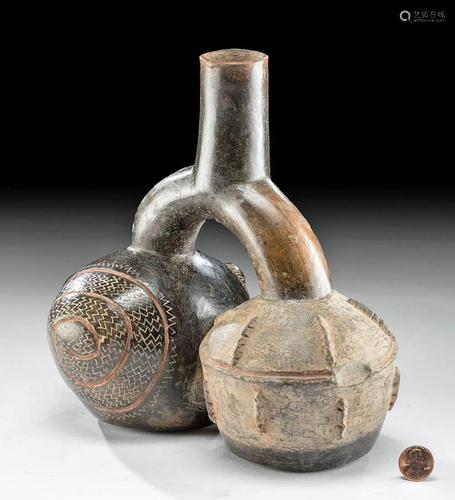 Chavin Tembladera Spouted Vessel w/ Two Shells