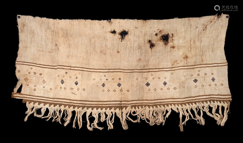 Chimu Textile Panel Fragment w/ Abstract Fish Motifs