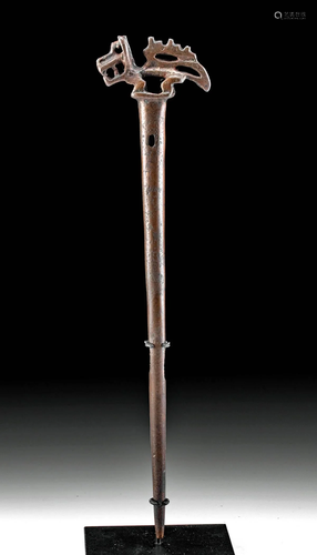 Huari Copper Tupu w/ Jaguar Finial